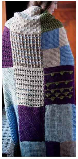 Tunisian Crochet Sampler Quilt Afghan design by Lisa Daehlin for The New Tunisian Crochet Book_Interweave Image